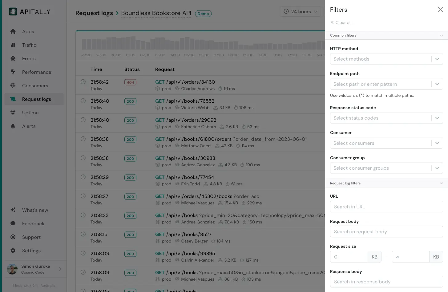 Request log filters