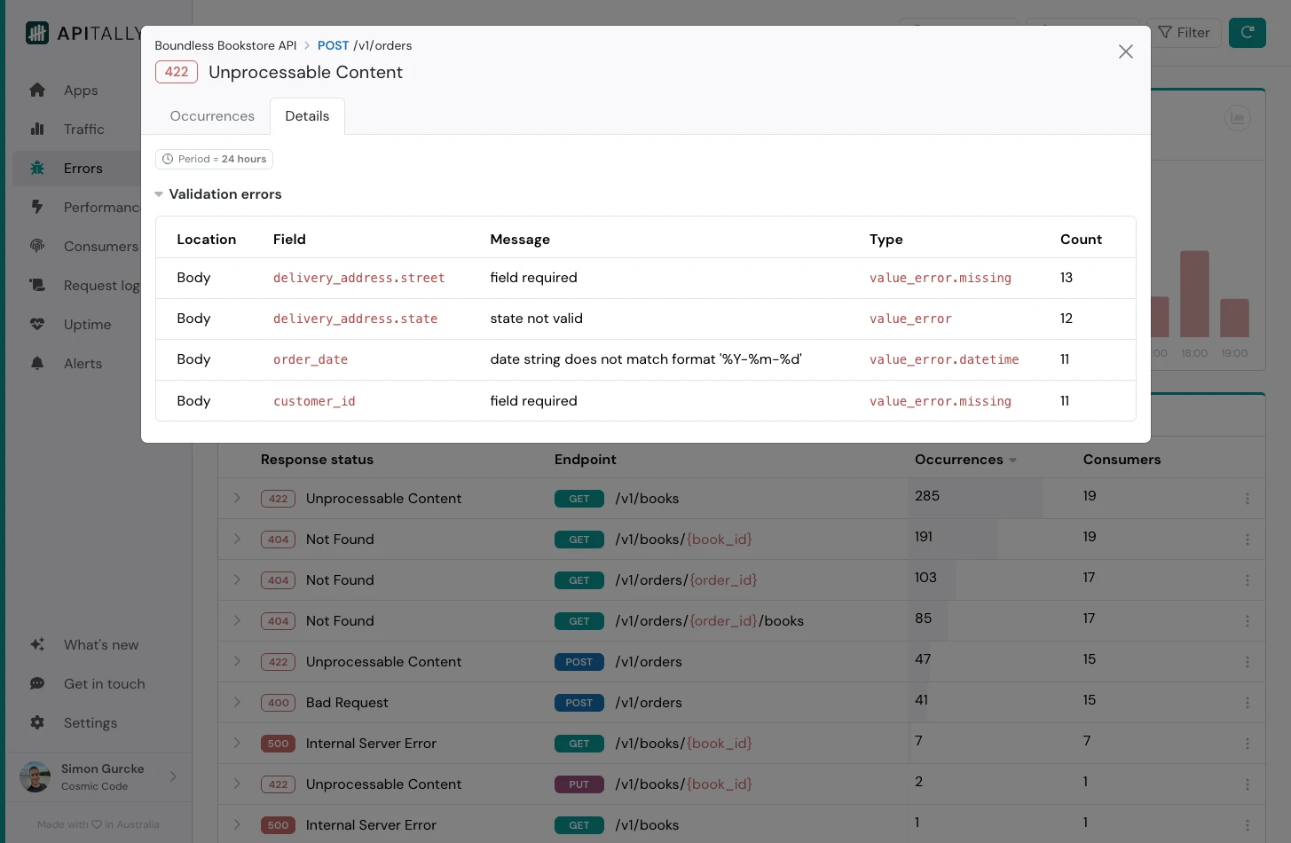 Error details