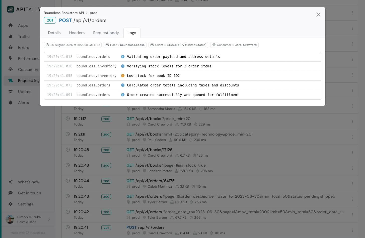 Application logs