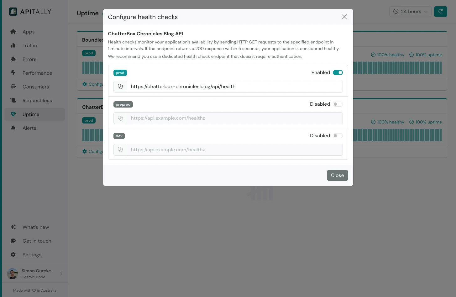 Configure health checks